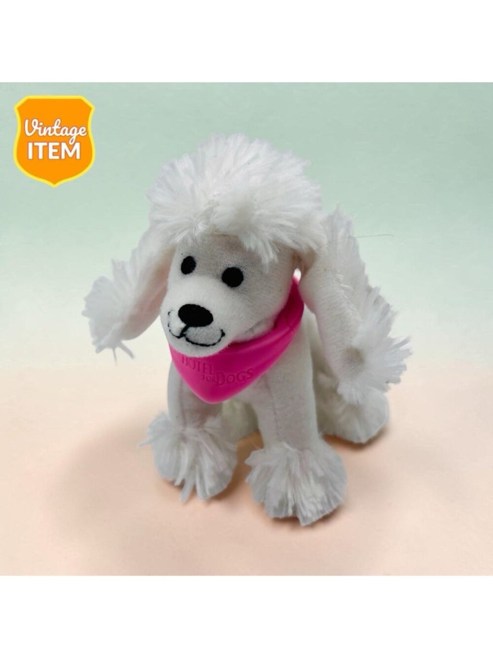 Hotel For Dogs Juliet White Poodle #4 With Tag Plush Toy 3"H 2009 McDonald's